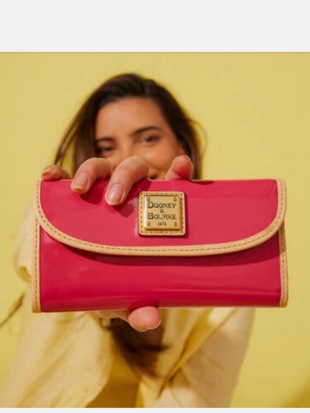 Spring Delight!! NWT - Dooney & Bourke Pink Patent Leather Continental Clutch